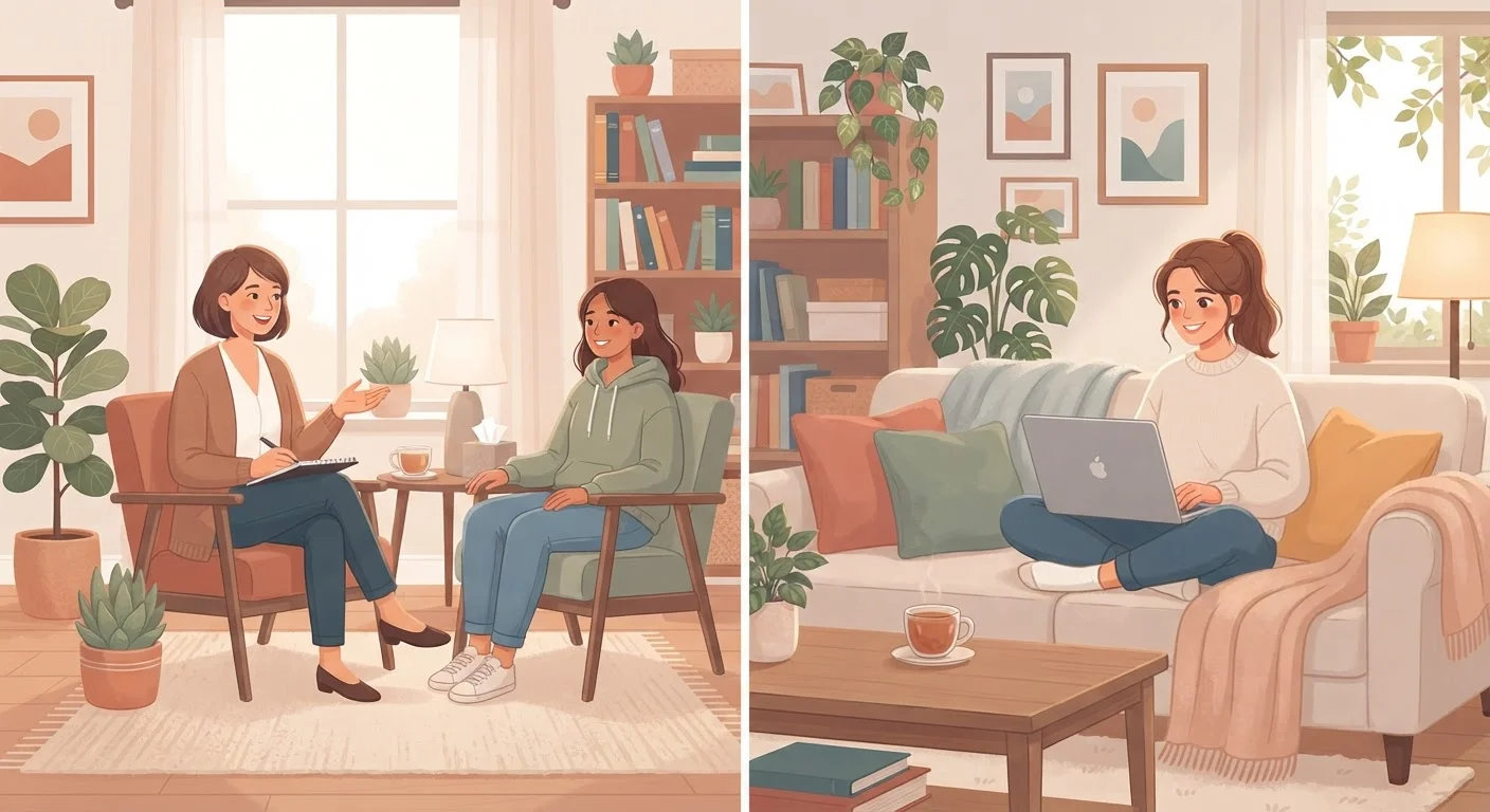 In-Person vs. Online Therapy: What Changes and What Doesn't